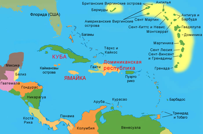 Карибские острова на море